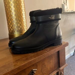 ♠️kate spade Bailee Winter Lug Sole Booties Sheep Leather Faux Fur